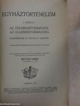 Egyháztörténelem I.