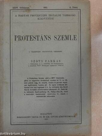 Protestáns Szemle 1912. augusztus