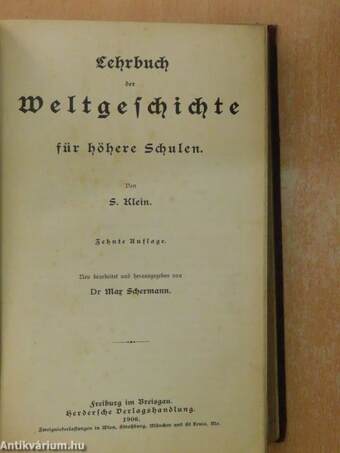 Lehrbuch der Weltgeschichte für höhere Schulen (gótbetűs)