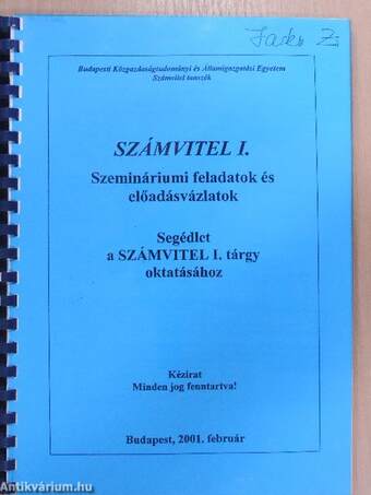 Számvitel I.