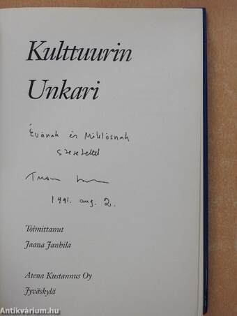 Kulttuurin Unkari (dedikált példány)