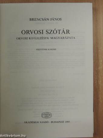 Orvosi szótár