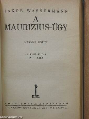 A Maurizius-ügy I-II.