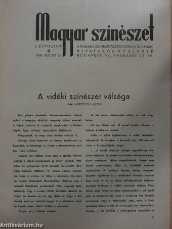 Magyar színészet 1939. május 18.