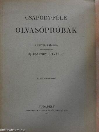 Csapody-féle olvasópróbák