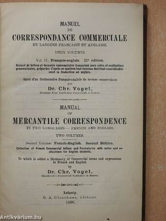 Manuel de Correspondance Commerciale II.