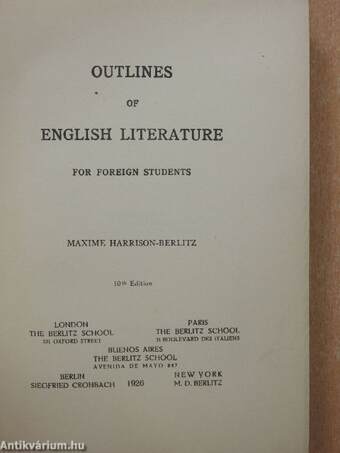 Outlines of English Literature