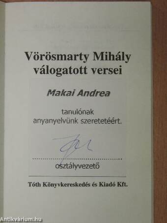 Vörösmarty Mihály válogatott versei