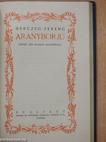 Honthy háza/Aranyborjú