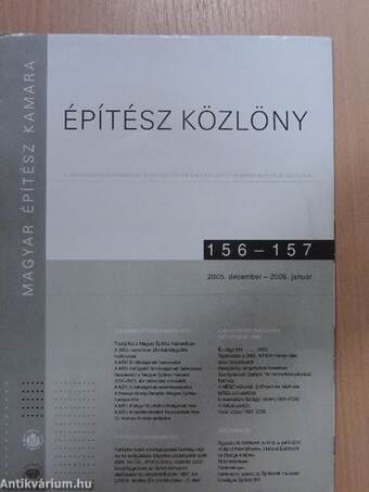 Építész Közlöny 2004-2006. (vegyes számok) (26db)/Építész Műhely 2004-2005. (vegyes számok) (5db)/Az épített környezet jövője Európában 2003. (1db)