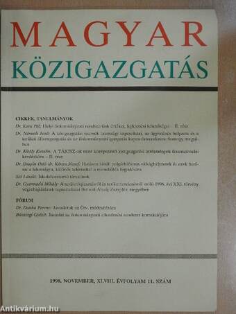 Magyar Közigazgatás 1998. november