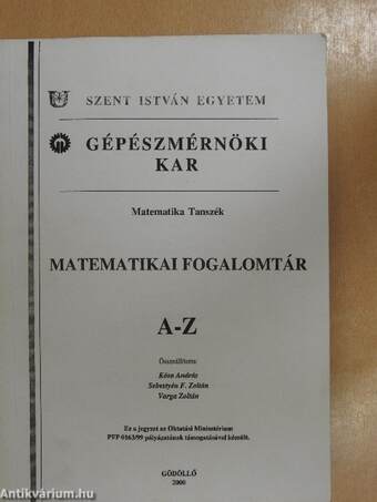 Matematikai fogalomtár A-Z