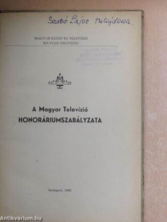 A Magyar Televízió honoráriumszabályzata