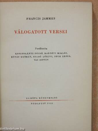 Francis Jammes válogatott versei