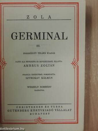 Germinal I-III./Chabre úr osztrigái