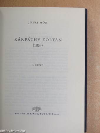 Kárpáthy Zoltán I-II.