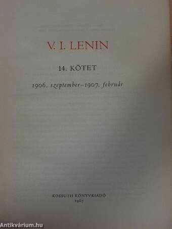 V. I. Lenin összes művei 14.