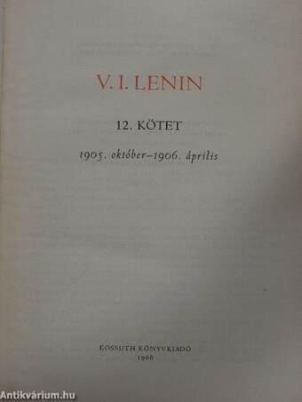 V. I. Lenin összes művei 12.