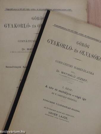 Görög gyakorló- és olvasókönyv I-II.