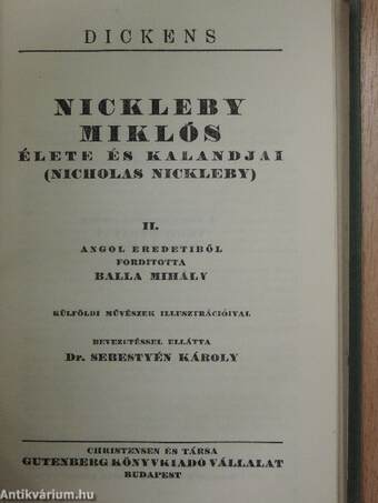 Nickleby Miklós élete és kalandjai I-V./Karácsonyi történetek I.