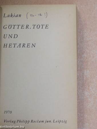 Götter, tote und hetären