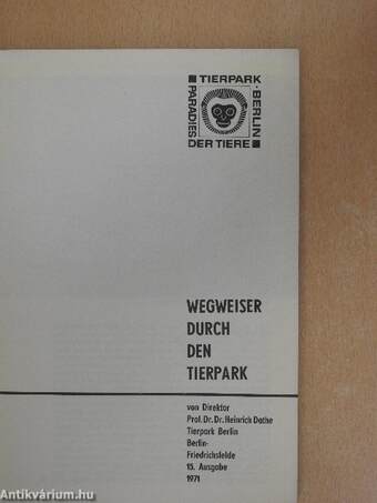 Wegweiser durch den Tierpark Berlin