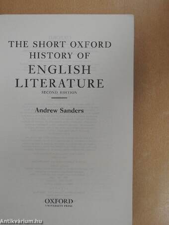 The Short Oxford History of English Literature