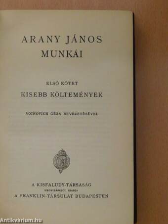 Arany János munkái I-IV.