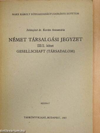 Német társalgási jegyzet III/2.