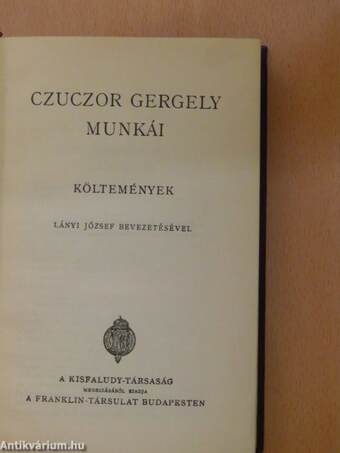 Czuczor Gergely munkái