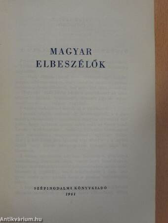 Magyar elbeszélők II.