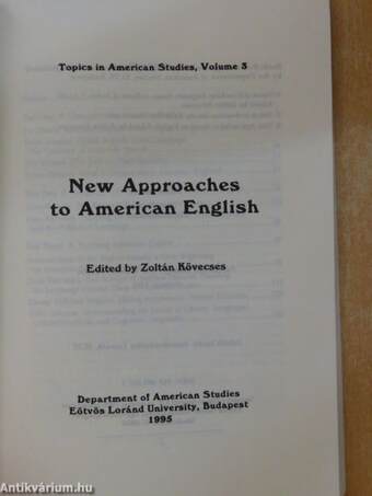 New Approaches to American English