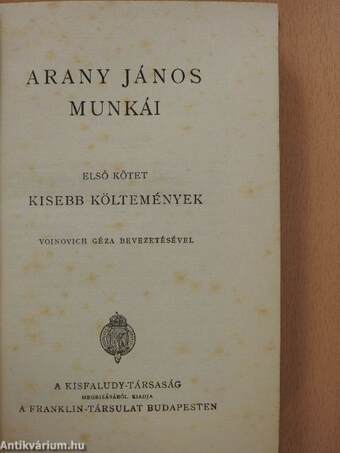 Arany János munkái I-IV.