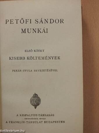 Petőfi Sándor munkái I-IV.