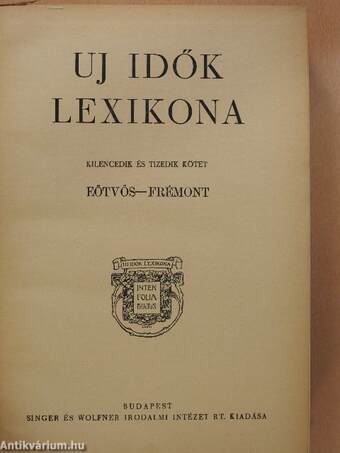 Uj idők lexikona 9-10. (töredék)