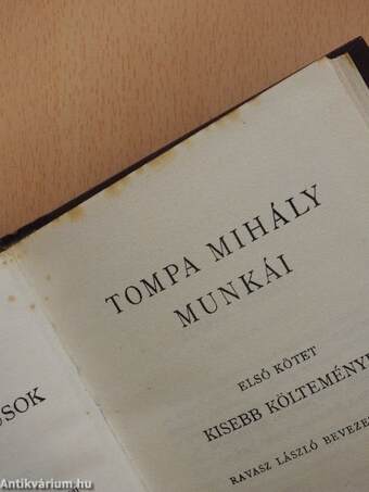 Tompa Mihály munkái I.