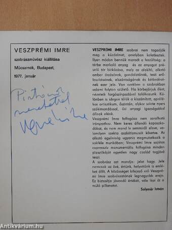 Veszprémi Imre (dedikált példány)