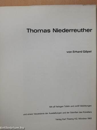 Thomas Niederreuther (dedikált példány)