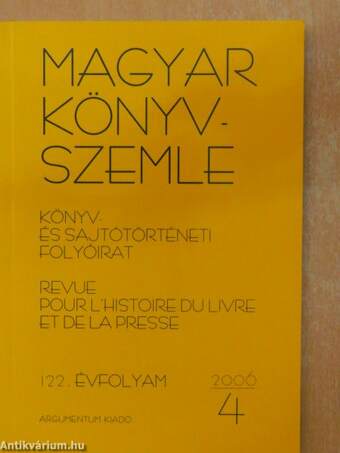 Magyar Könyvszemle 2006/4.