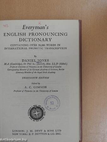 Everyman's English Pronouncing Dictionary