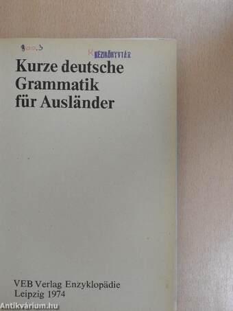 Kurze deutsche Grammatik für Ausländer