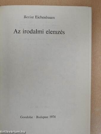 Az irodalmi elemzés