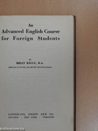 An Advanced English Course for Foreign Students