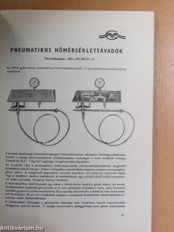 Pneumatikus automatika elemek katalógusa