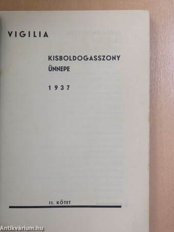 Vigilia 1937. Kisboldogasszony ünnepe II. (töredék)