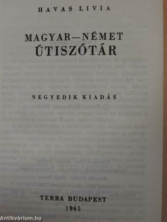 Magyar-német/német-magyar útiszótár