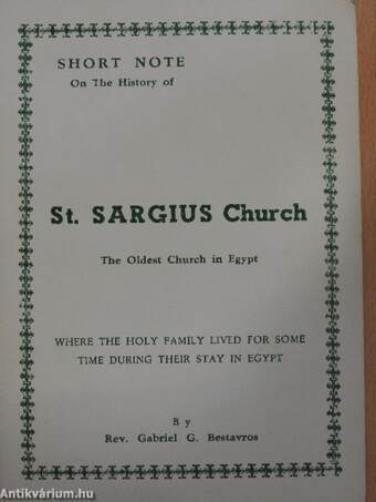 Short Note On The History of St. Sargius Church