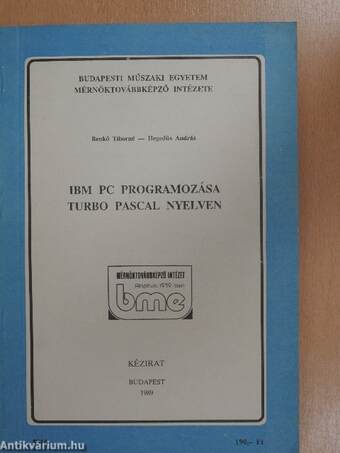 IBM PC programozása Turbo Pascal nyelven