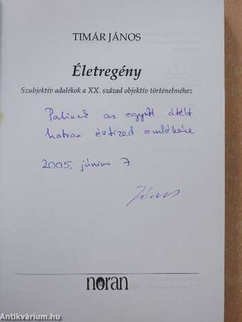 Életregény (dedikált példány)