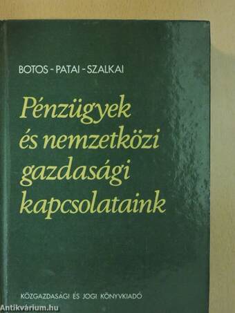 Pénzügyek és nemzetközi gazdasági kapcsolataink